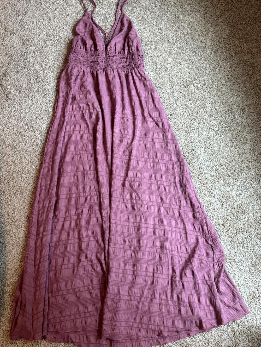 SHEIN Dusty Rose Maxi Skirt Dress with Smocked Waist